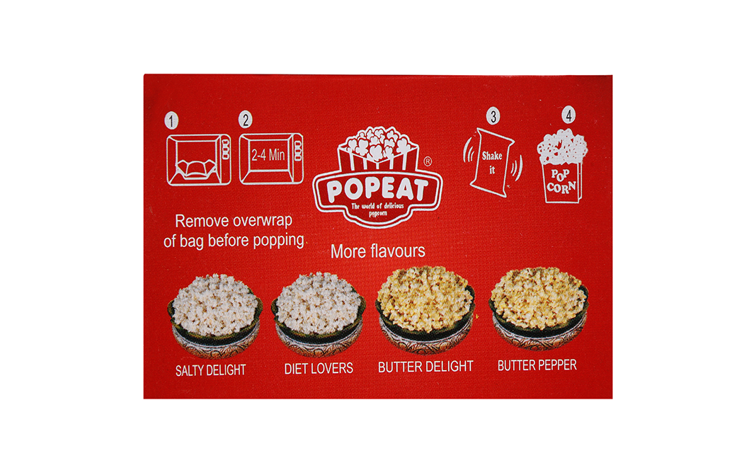 PopEat Microwave Popcorn Butter Pepper   Pack  180 grams
